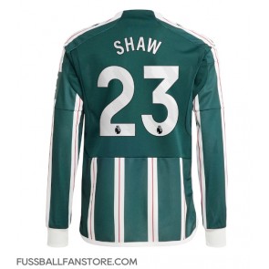 Manchester United Luke Shaw #23 Replik Auswärtstrikot 2023-24 Langarm